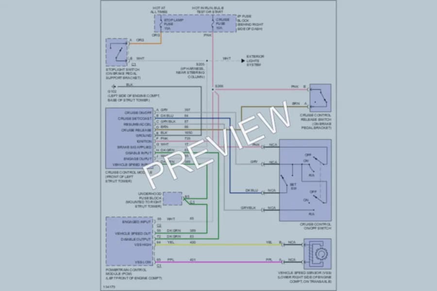 2000 Pontiac GrandPrix Cruise Control wiring diagram preview