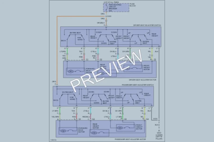 2000 Pontiac Montana Power Seats wiring diagram preview