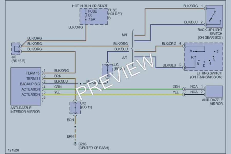 2000 Porsche 911 Power Mirrors wiring diagram preview
