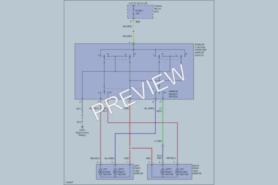 2000 Subaru Impreza Power Mirrors wiring diagram preview