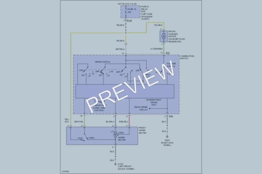 2000 Subaru Impreza Wiper Washer wiring diagram preview
