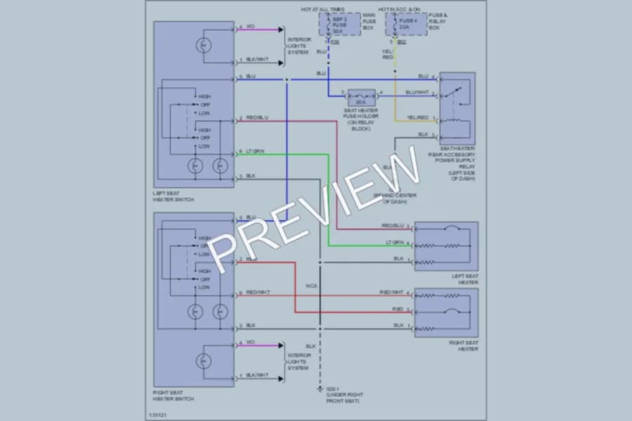 2000 Subaru Legacy Power Seats wiring diagram preview