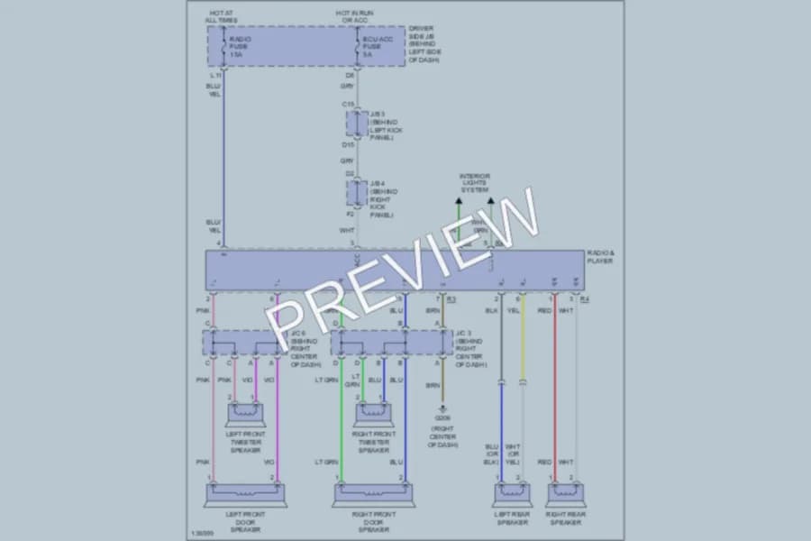 2000 Toyota Avalon Radio wiring diagram preview