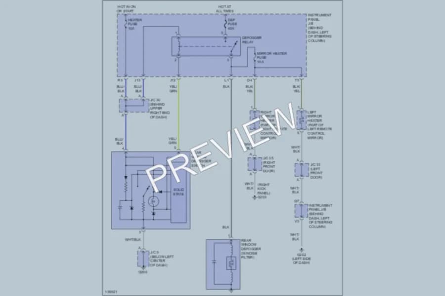 2000 Toyota Camry Defoggers wiring diagram preview