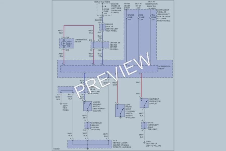 2000 Toyota Corolla Warning Systems wiring diagram preview