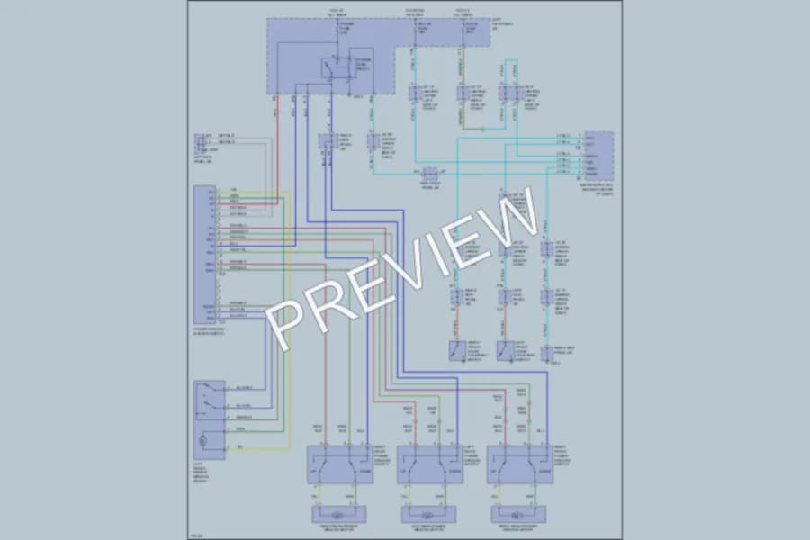 2000 Toyota LandCruiser Power Windows wiring diagram preview