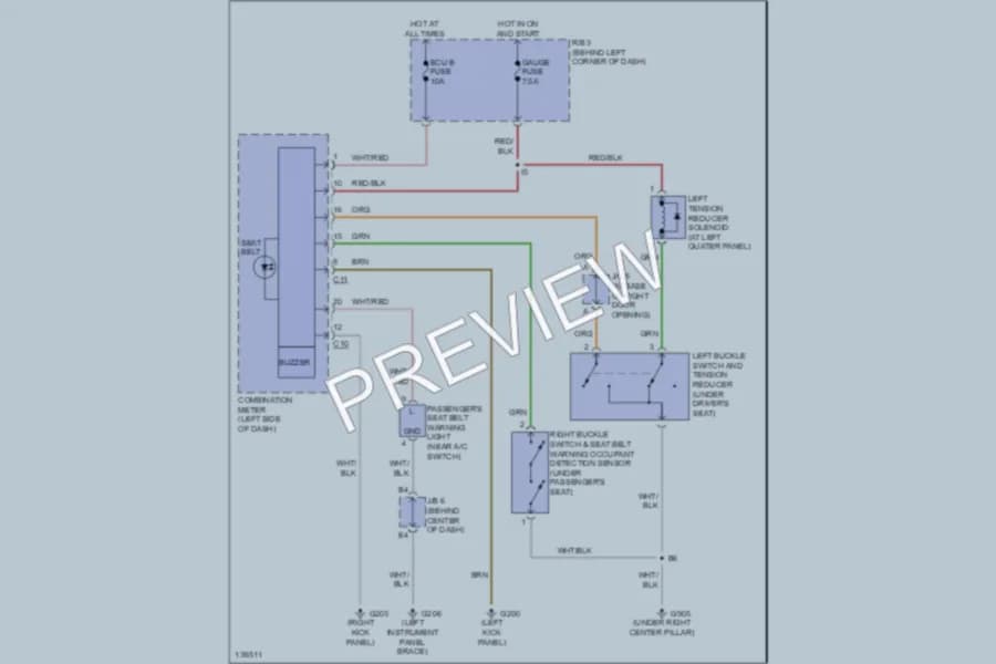 2000 Toyota MR2Spyder Passive Restraints wiring diagram preview