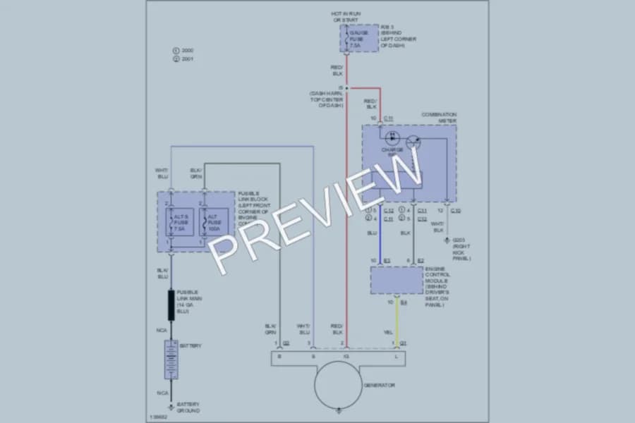 2000 Toyota MR2Spyder Starting Charging wiring diagram preview