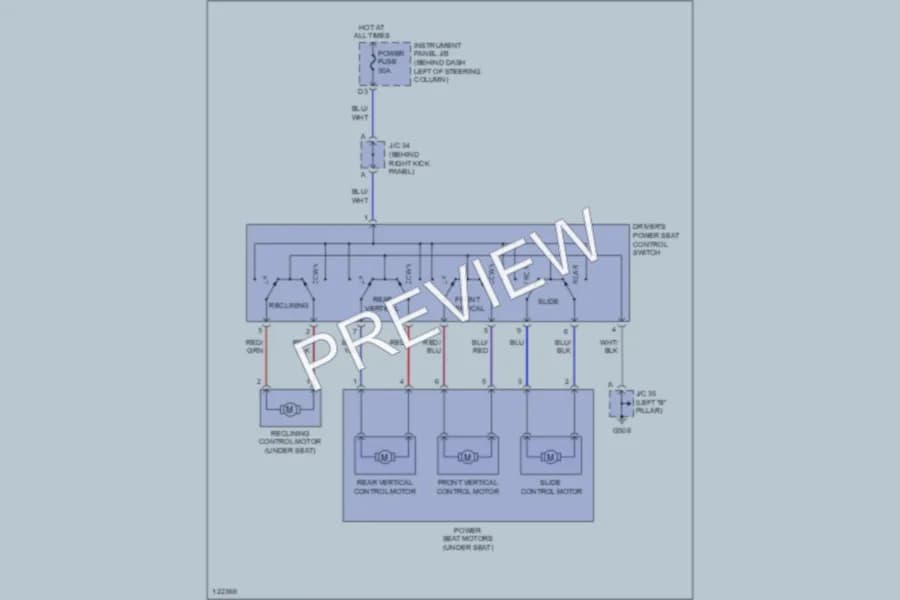 2000 Toyota Solara Power Seats wiring diagram preview