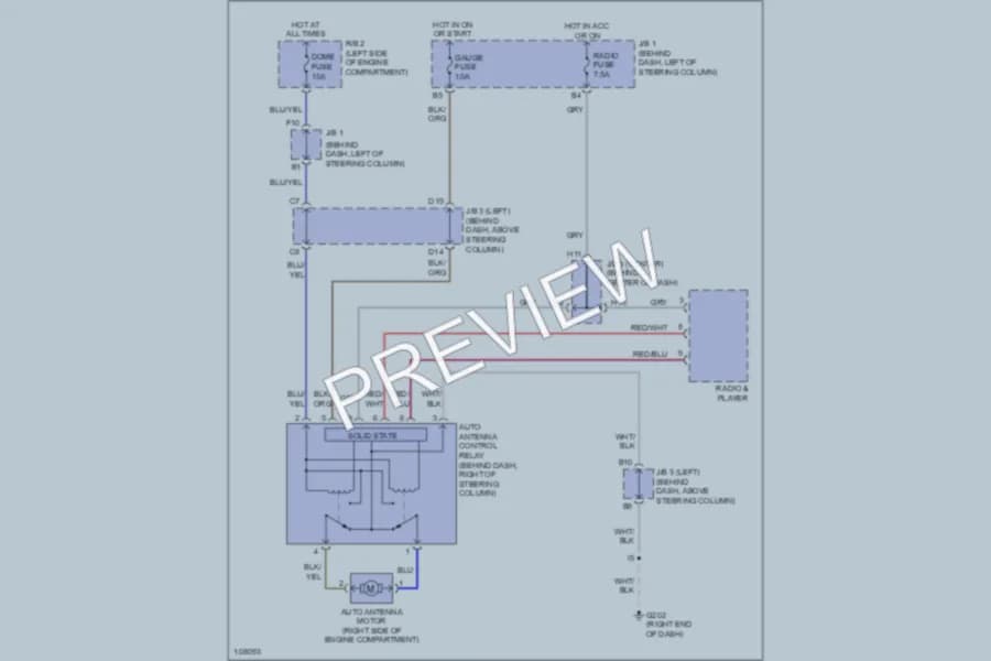 2000 Toyota Tacoma Power Antenna wiring diagram preview