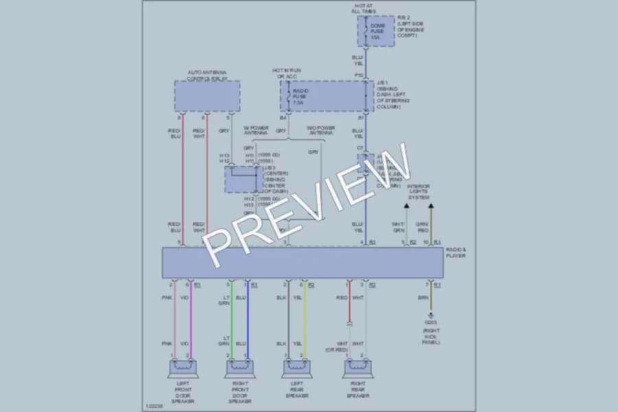 2000 Toyota Tacoma Radio wiring diagram preview