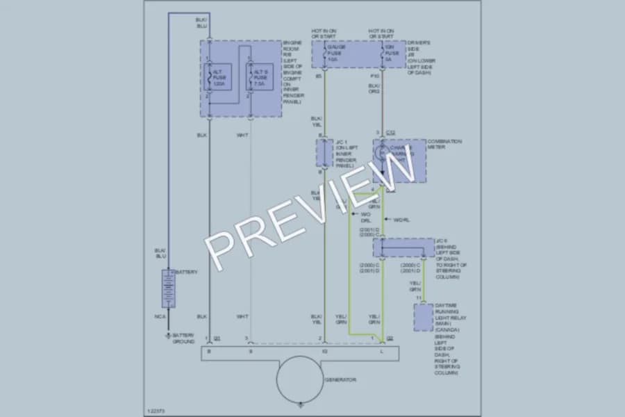 2000 Toyota Tundra Starting Charging wiring diagram preview