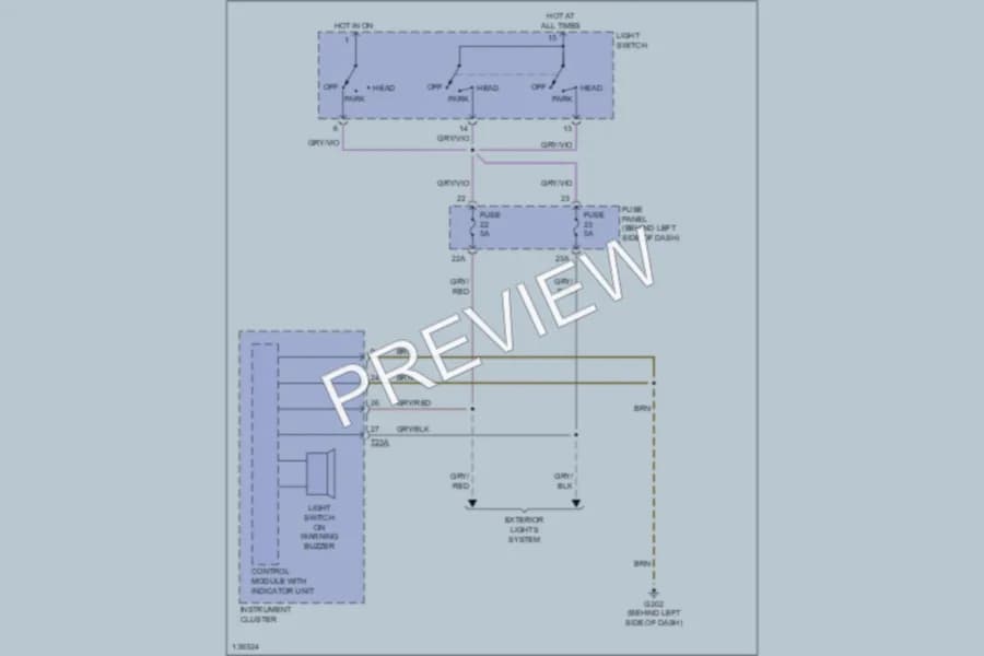 2000 Volkswagen NewBeetle Warning Systems wiring diagram preview