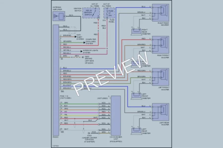 2000 Volkswagen Passat Radio wiring diagram preview