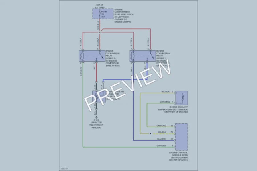 2000 Volvo S40 Cooling Fan wiring diagram preview