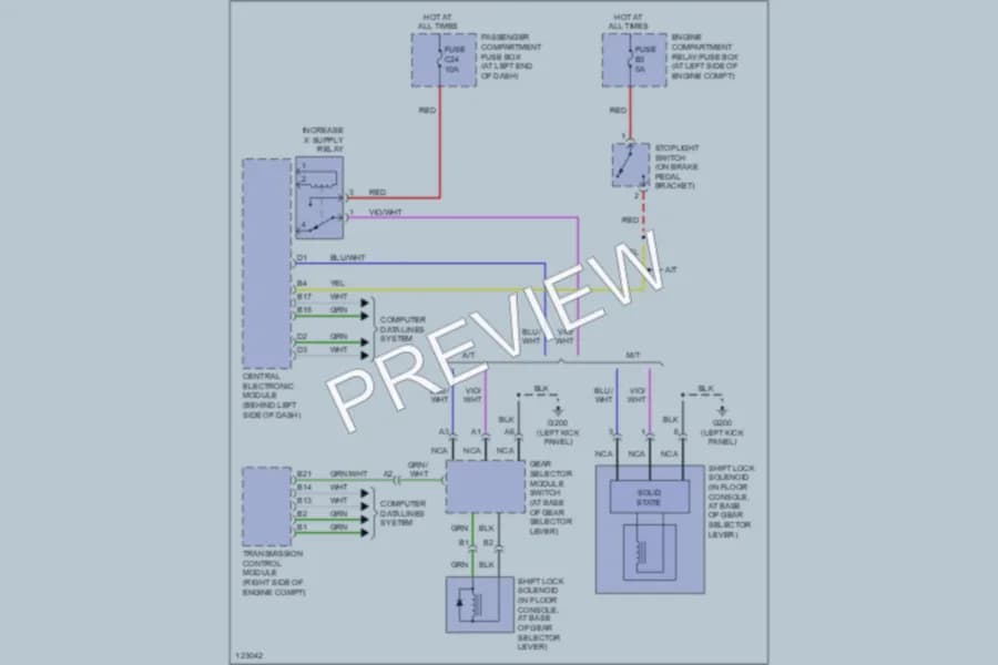 2000 Volvo S80 Shift Interlocks wiring diagram preview