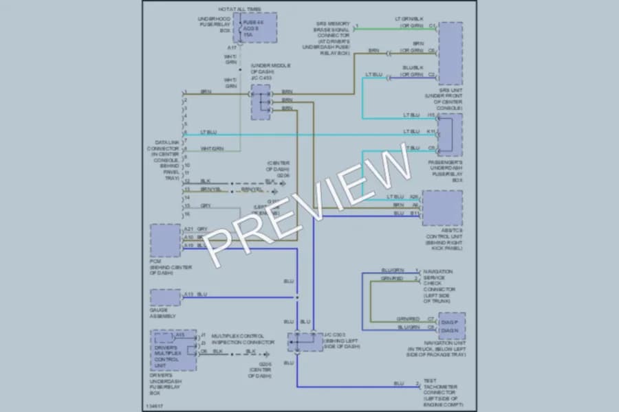 2001 Acura 32TL Computer Data Lines wiring diagram preview