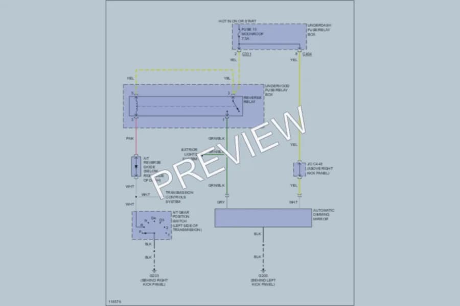 2001 Acura 35RL Power Mirrors wiring diagram preview