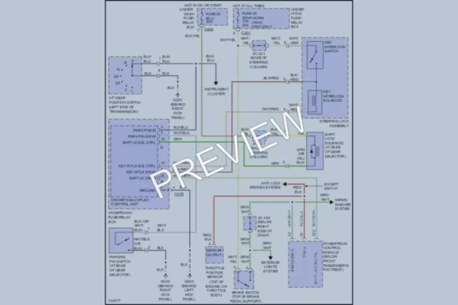 2001 Acura 35RL Shift Interlock wiring diagram preview