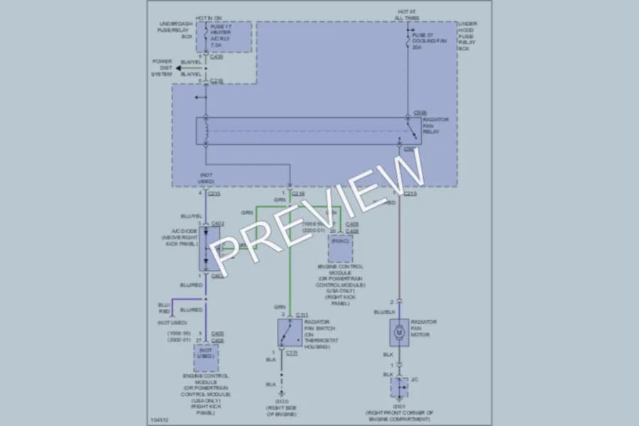 2001 Acura Integra Cooling Fan wiring diagram preview
