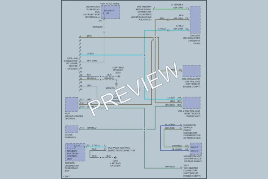 2001 Acura MDX Computer Data Lines wiring diagram preview