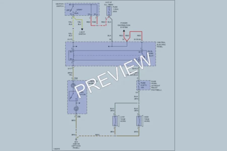 2001 Audi A8 Horn wiring diagram preview