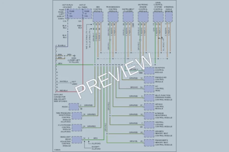2001 Audi AllroadQuattro Computer Data Lines wiring diagram preview