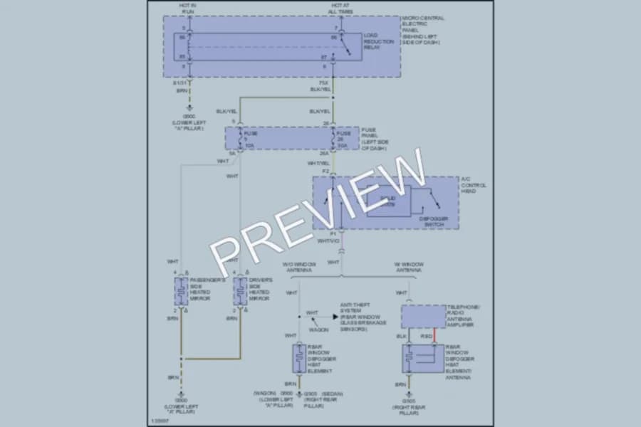 2001 Audi AllroadQuattro Defoggers wiring diagram preview