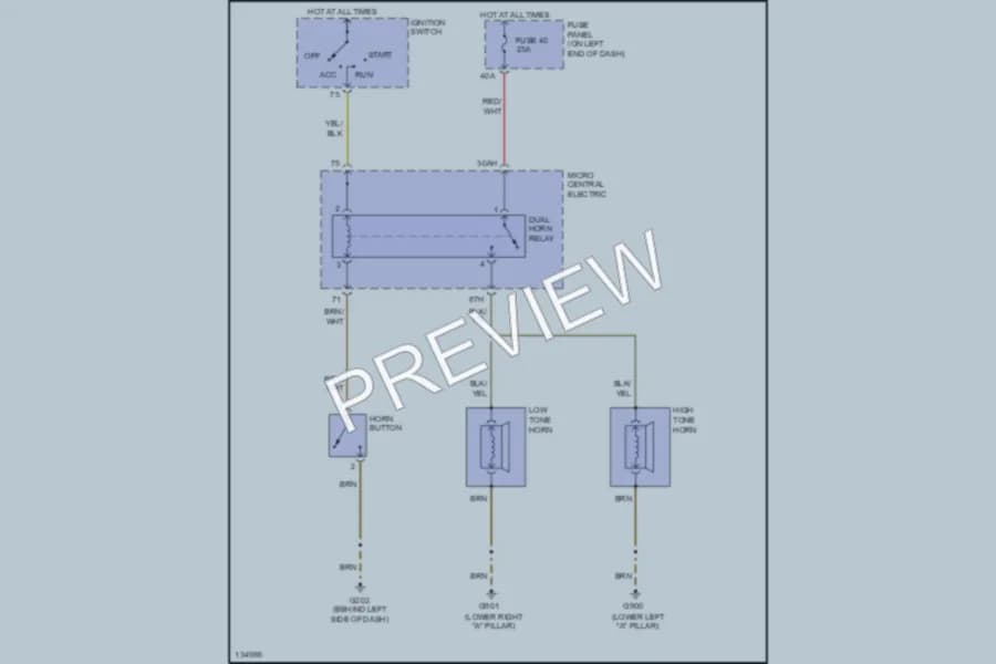 2001 Audi S4 Horn wiring diagram preview