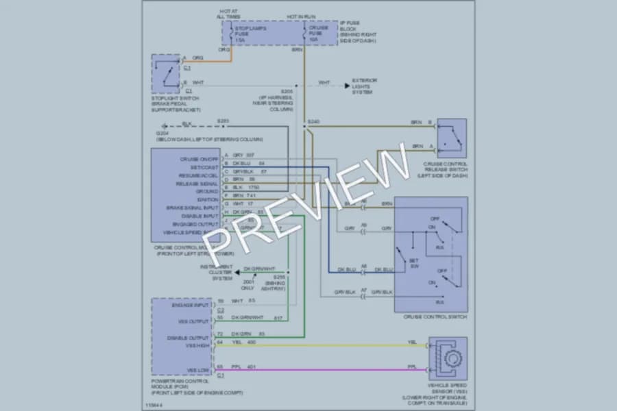 2001 Buick Century Cruise Control wiring diagram preview