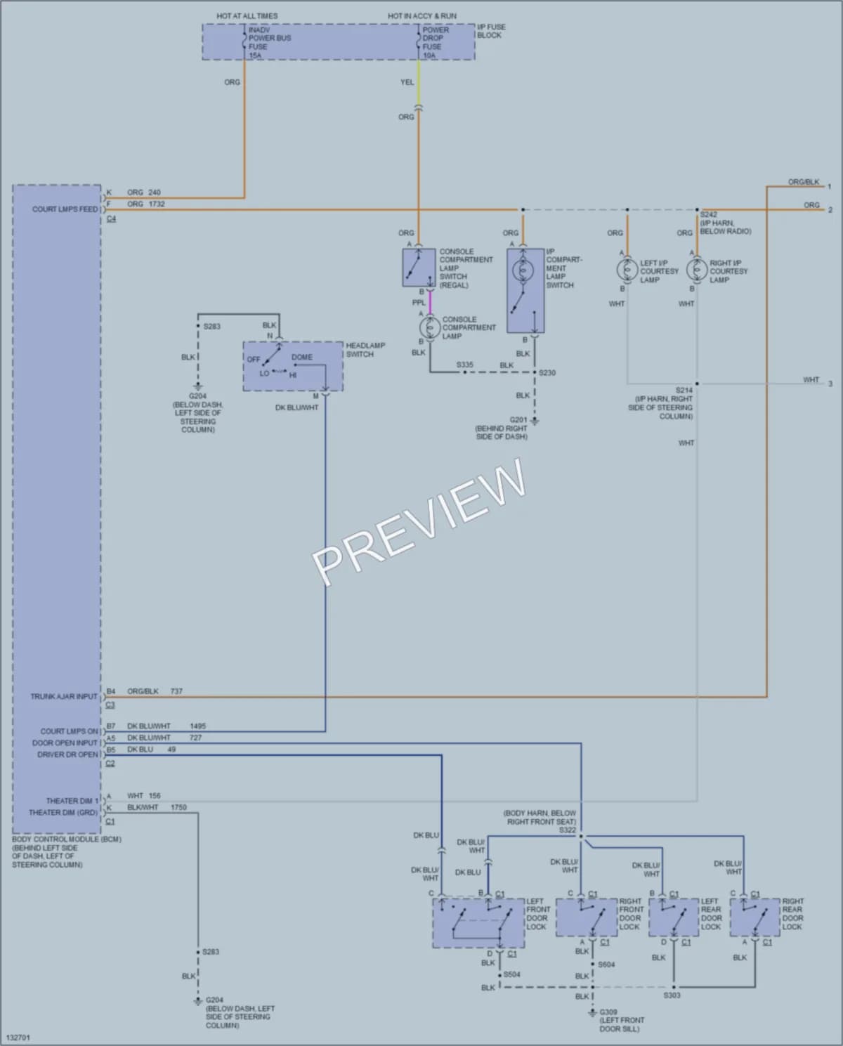 2001 Buick Century Interior Lights wiring diagram preview