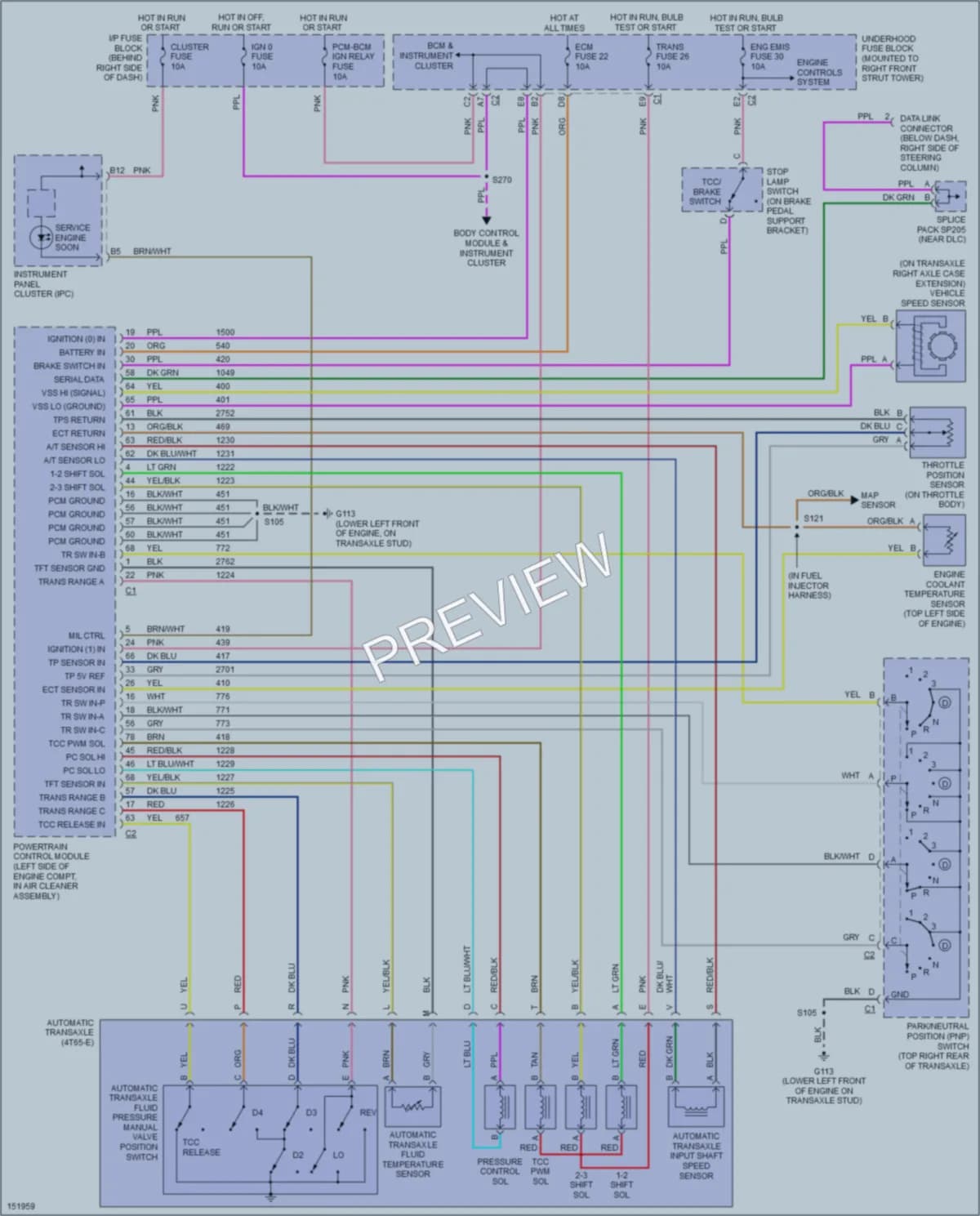 2001 Buick Century Transmission wiring diagram preview