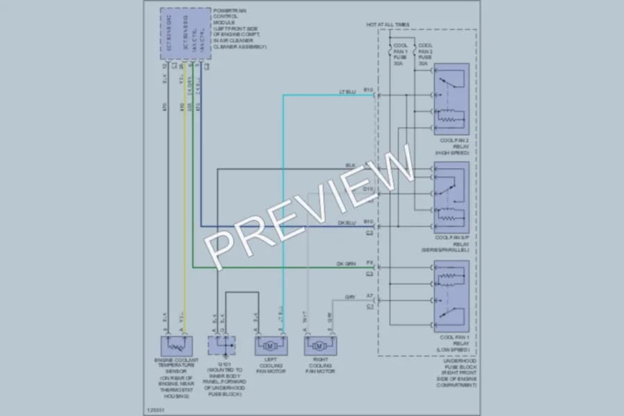 2001 Buick LeSabre Cooling Fan wiring diagram preview