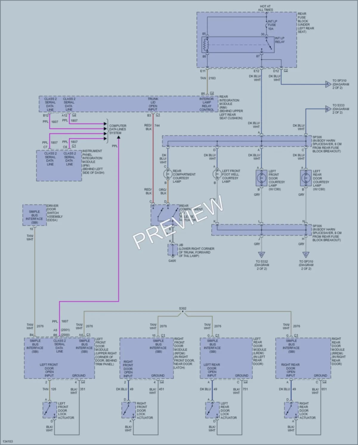 2001 Buick LeSabre Interior Lights wiring diagram preview