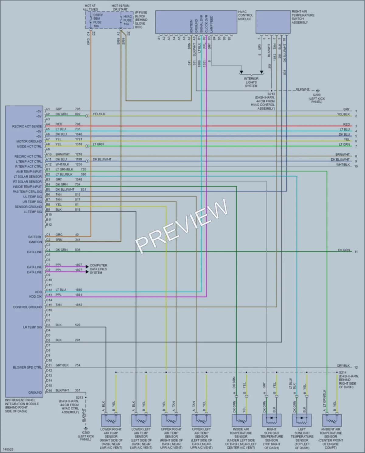 2001 Buick ParkAvenue Air Conditioning wiring diagram preview