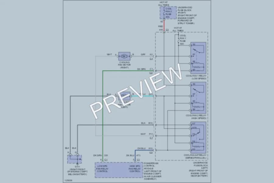 2001 Buick ParkAvenue Cooling Fan wiring diagram preview