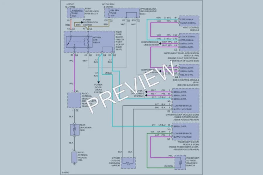 2001 Buick ParkAvenue Defoggers wiring diagram preview