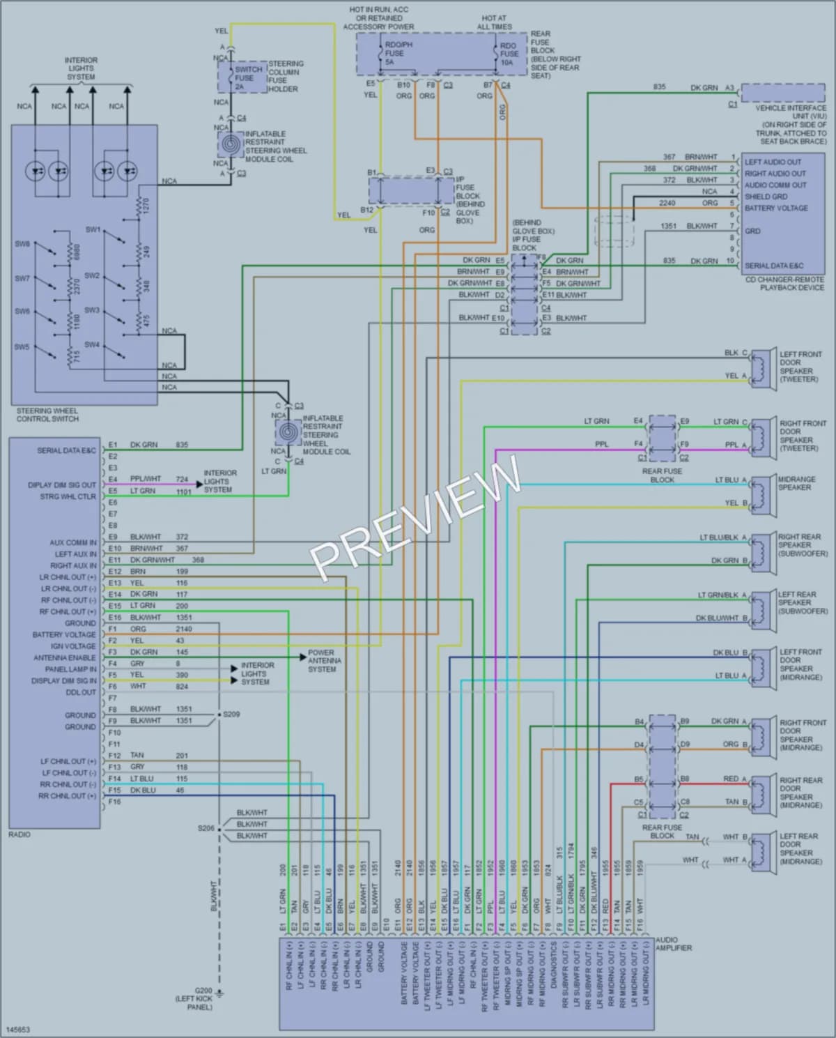 2001 Buick ParkAvenue Radio wiring diagram preview