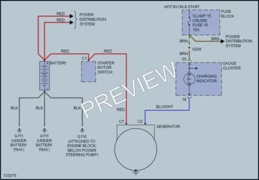 2001 Cadillac Catera Starting Charging wiring diagram preview