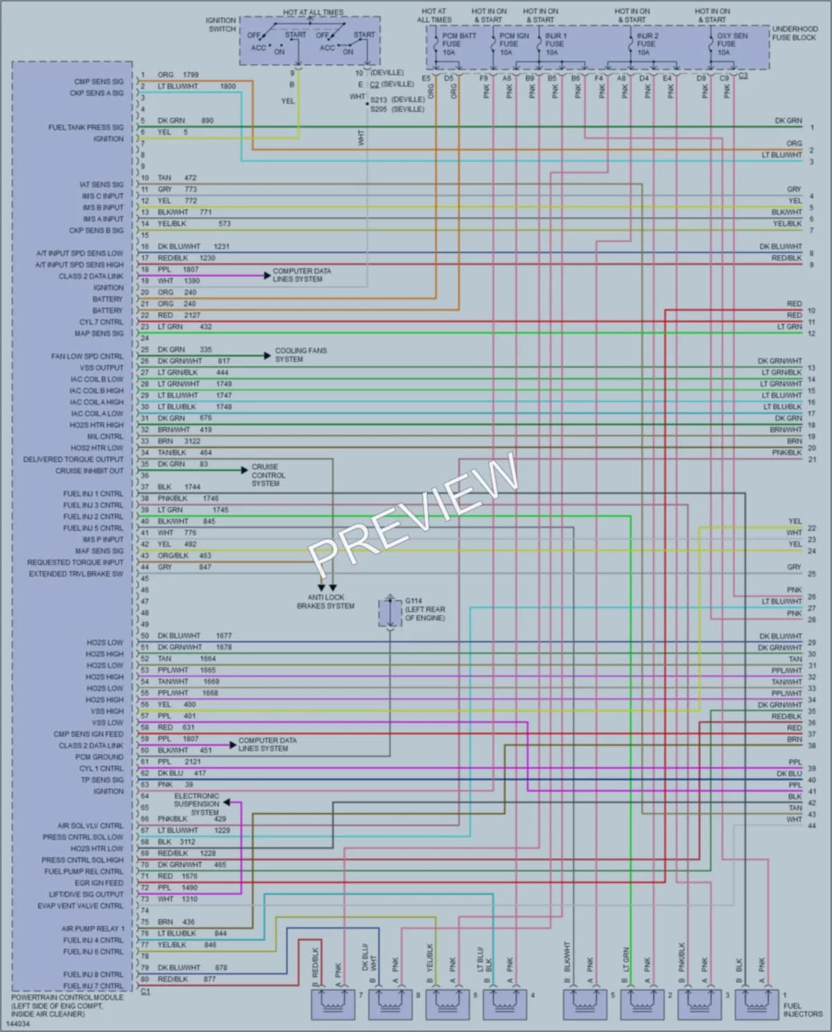 2001 Cadillac DeVille Engine Performance wiring diagram preview