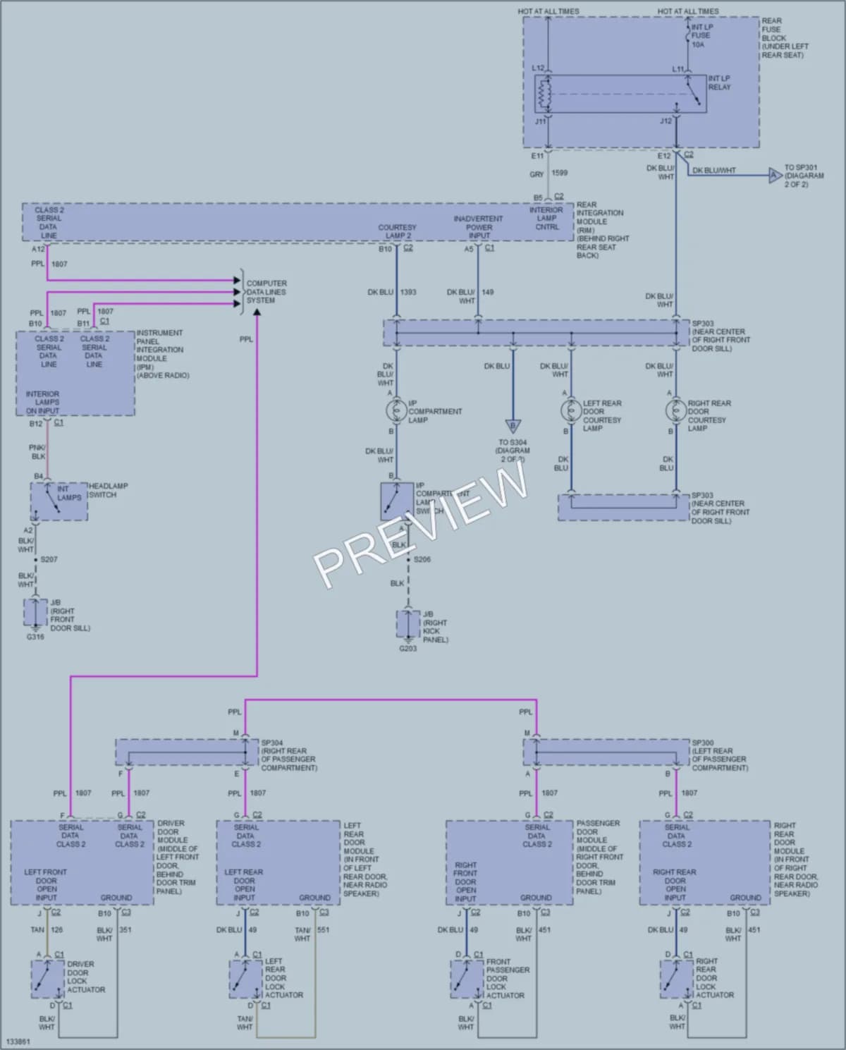 2001 Cadillac DeVille Interior Lights wiring diagram preview
