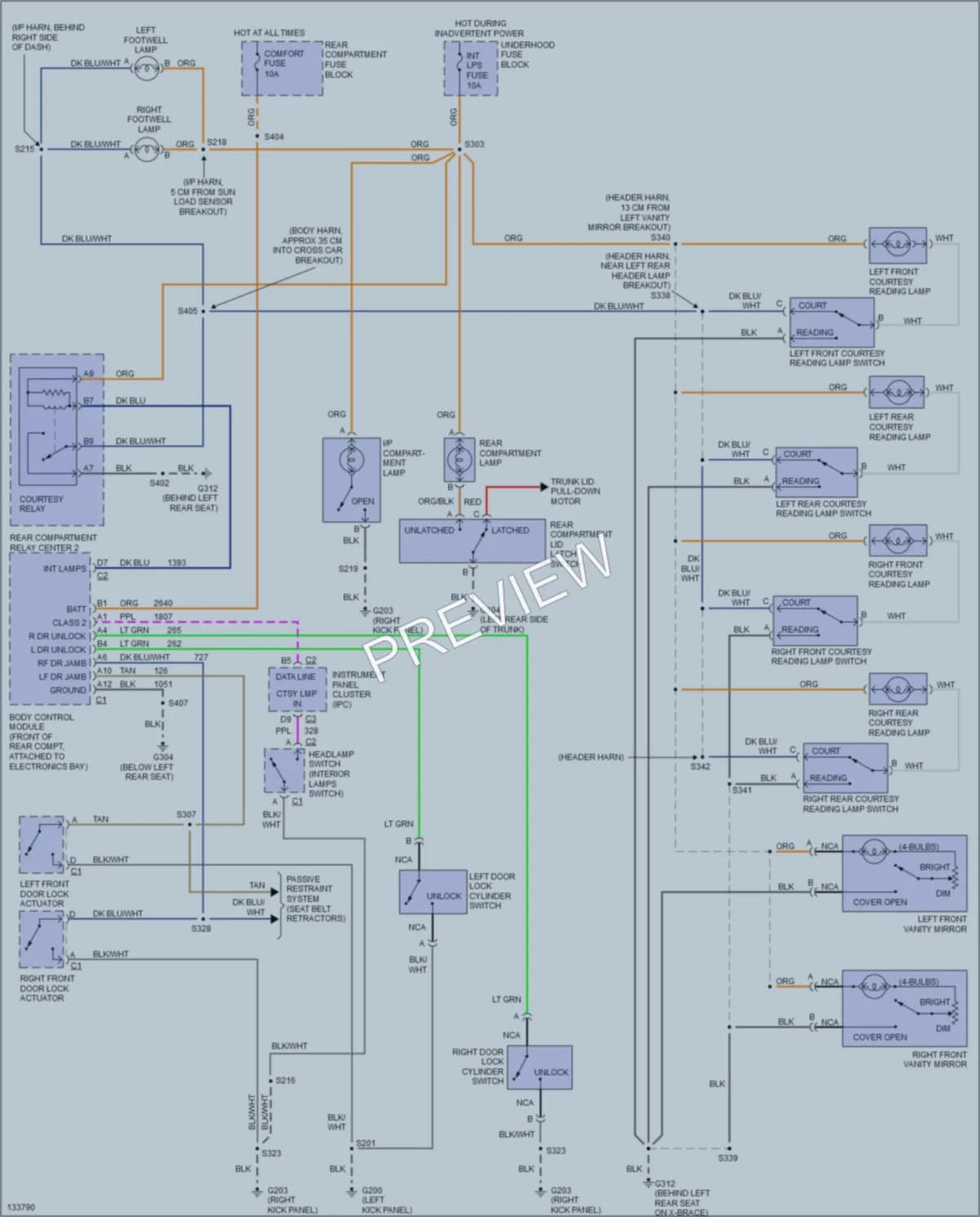 2001 Cadillac Eldorado Interior Lights wiring diagram preview