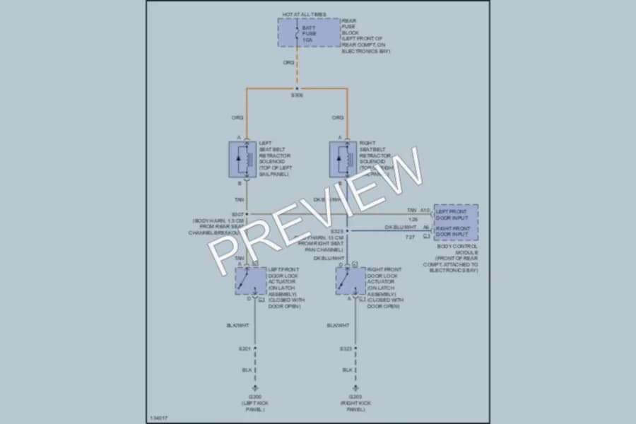 2001 Cadillac Eldorado Passive Restraints wiring diagram preview