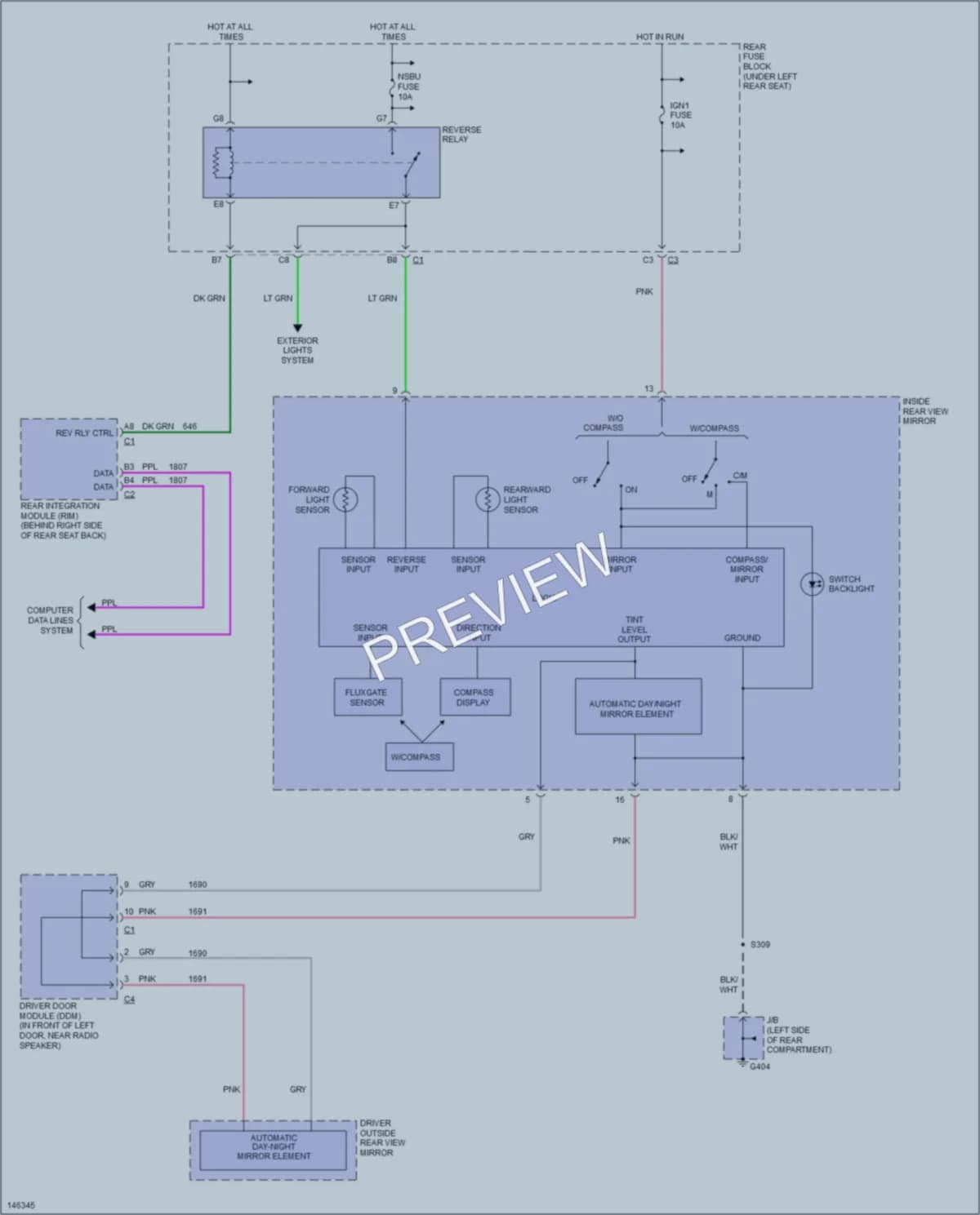 2001 Cadillac Seville Power Mirrors wiring diagram preview