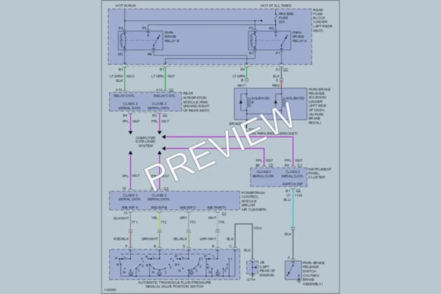 2001 Cadillac Seville Shift Interlocks wiring diagram preview