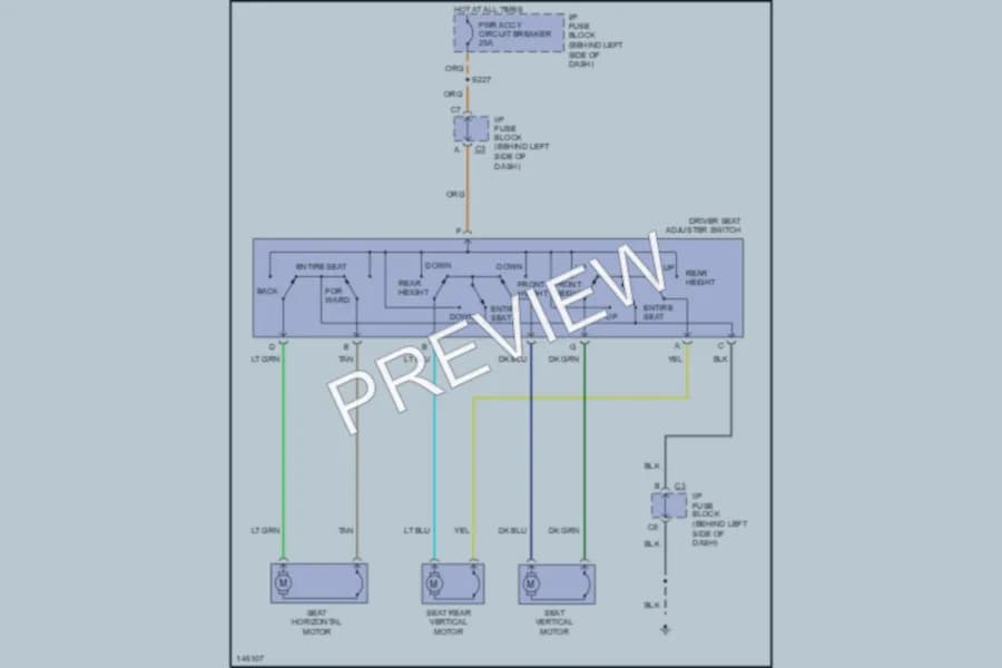 2001 Chevrolet Astro Power Seats wiring diagram preview
