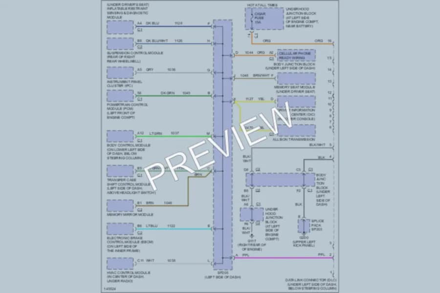 2001 Chevrolet 2500 Hd Computer Data Lines wiring diagram preview with protected circuit layout