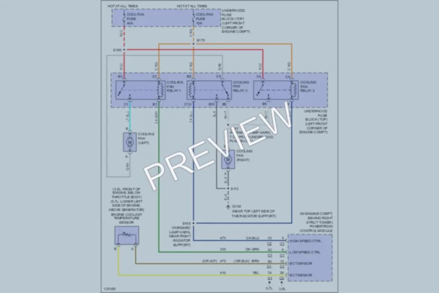 2001 Chevrolet Camaro Cooling Fan wiring diagram preview
