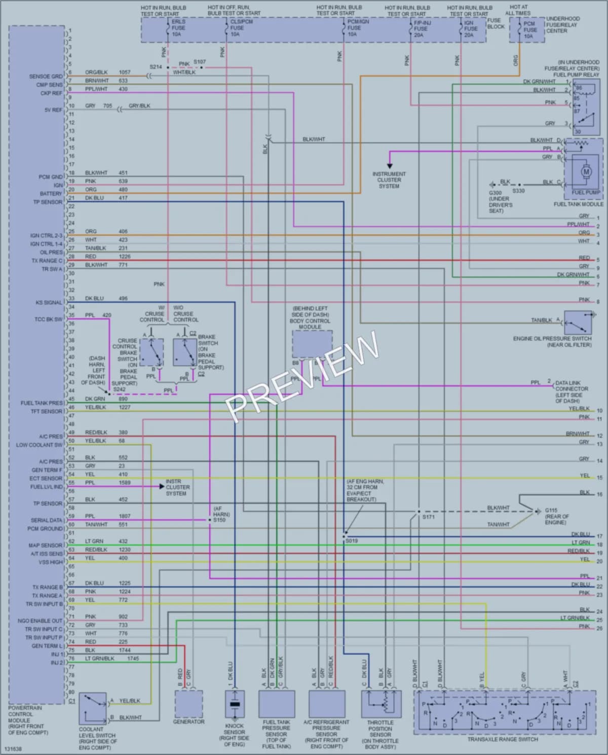 2001 Chevrolet Cavalier Engine Performance wiring diagram preview