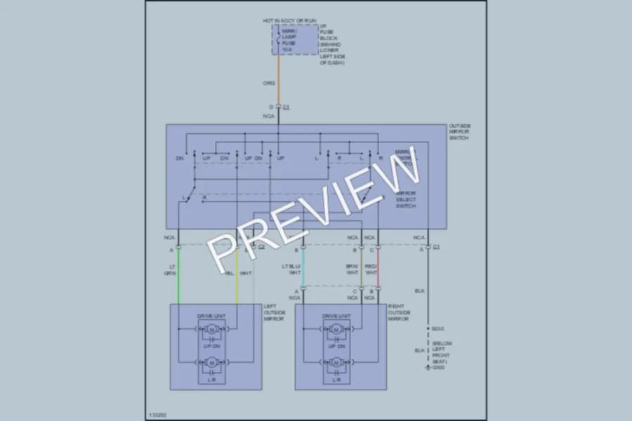2001 Chevrolet Cavalier Power Mirrors wiring diagram preview